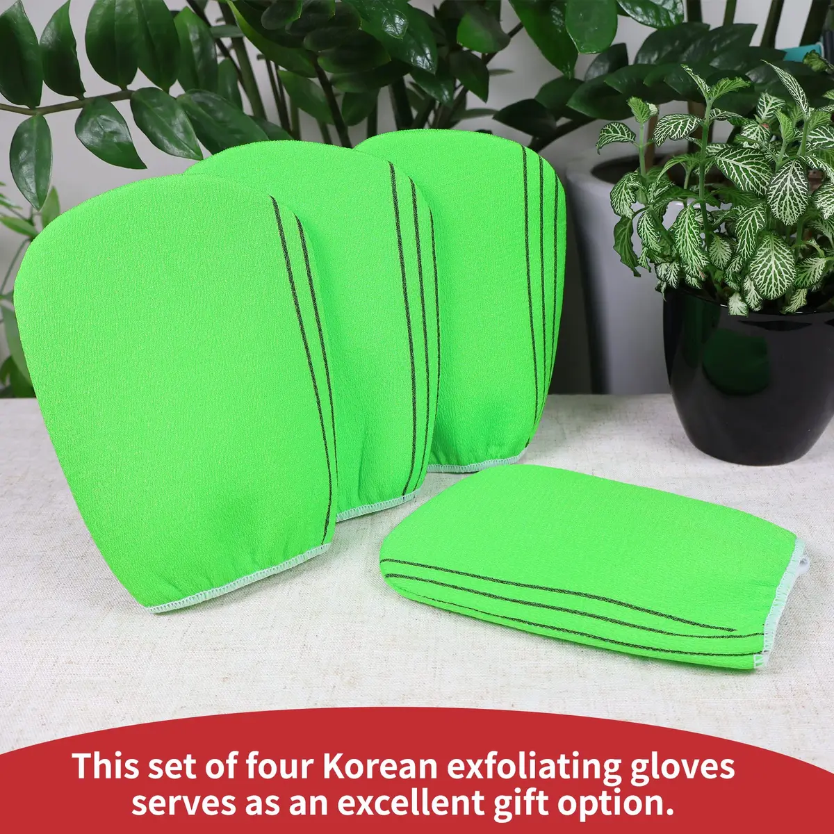 etreetowel Korean Exfoliating Bath Mitts (4 Pcs) | Premium Viscose Rayon Body Scrub Gloves - view 6