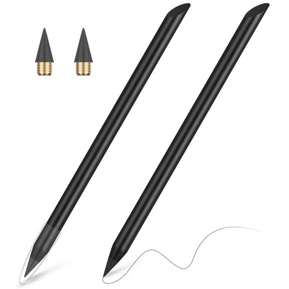 AUAUY Metal Infinity Pencil 2-Pack | Smooth Writing, Replaceable Nib, Eco-Friendly Design - main product image
