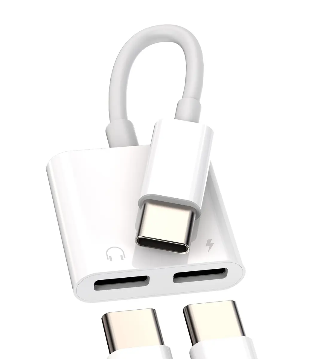 zoyuzan Dual USB-C Headphone Splitter with DAC & 60W Charging | 2-Port Audio Adapter - main product image