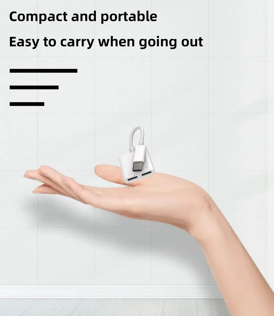 zoyuzan Dual USB-C Headphone Splitter with DAC & 60W Charging | 2-Port Audio Adapter - view 2