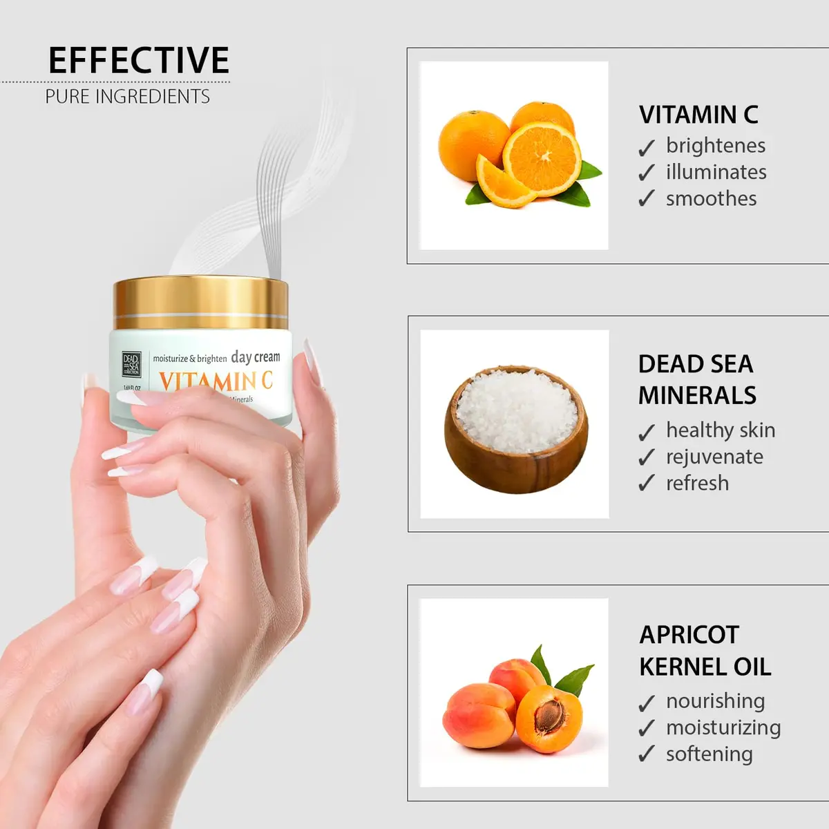 Dead Sea Collection Day Cream for Face with Vitamin C, Dead Sea Minerals, and Vitamin E – Anti Aging Nourishing Skin Care Moisturizer to Reduce Wrinkles (1.69 fl oz) - view 2