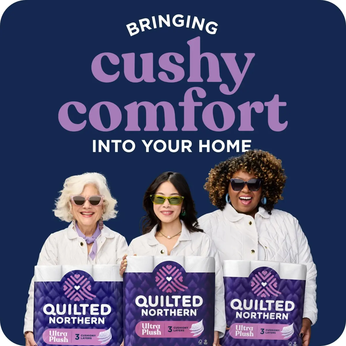 Quilted Northern Ultra Plush Toilet Paper, 8 Super Mega Rolls (3024 Sheets Total) | 3-Ply Softness, Lint-Free, USA Imported - view 6