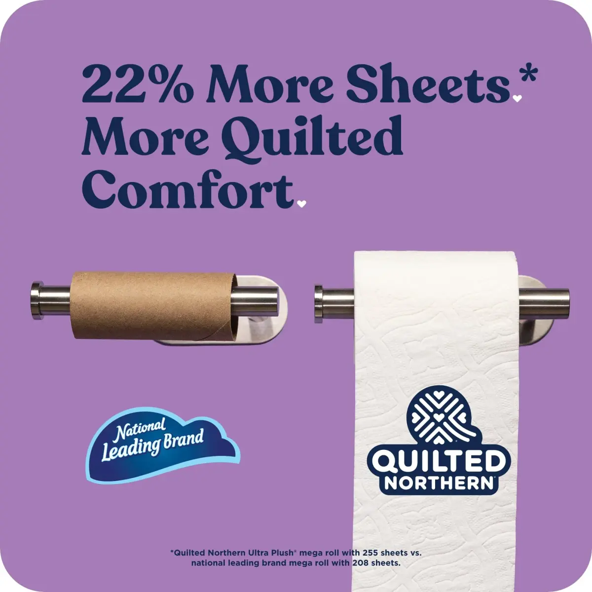 Quilted Northern Ultra Plush Toilet Paper, 8 Super Mega Rolls (3024 Sheets Total) | 3-Ply Softness, Lint-Free, USA Imported - view 3