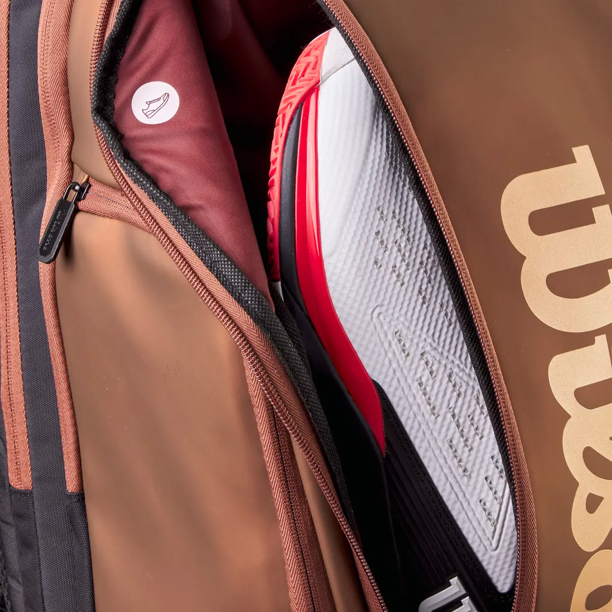 Wilson Pro Staff V14 Super Tour Tennis Backpack - Brown | Holds up to 2 Rackets, Laptop & Snacks - view 8