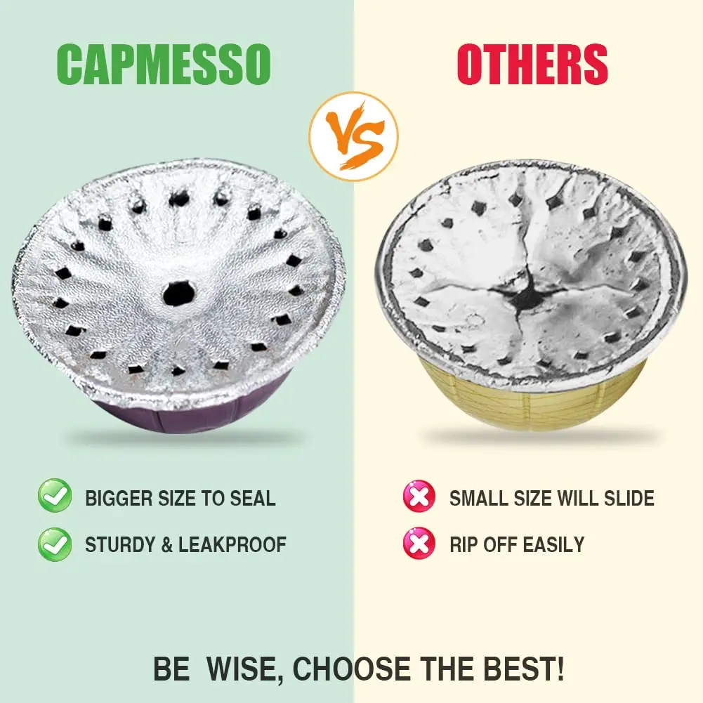 CAPMESSO 400 Aluminum Foil Lids for Nespresso VertuoLine Pods, 64mm Diameter | Reusable Coffee Filter for Rich Brews - view 5