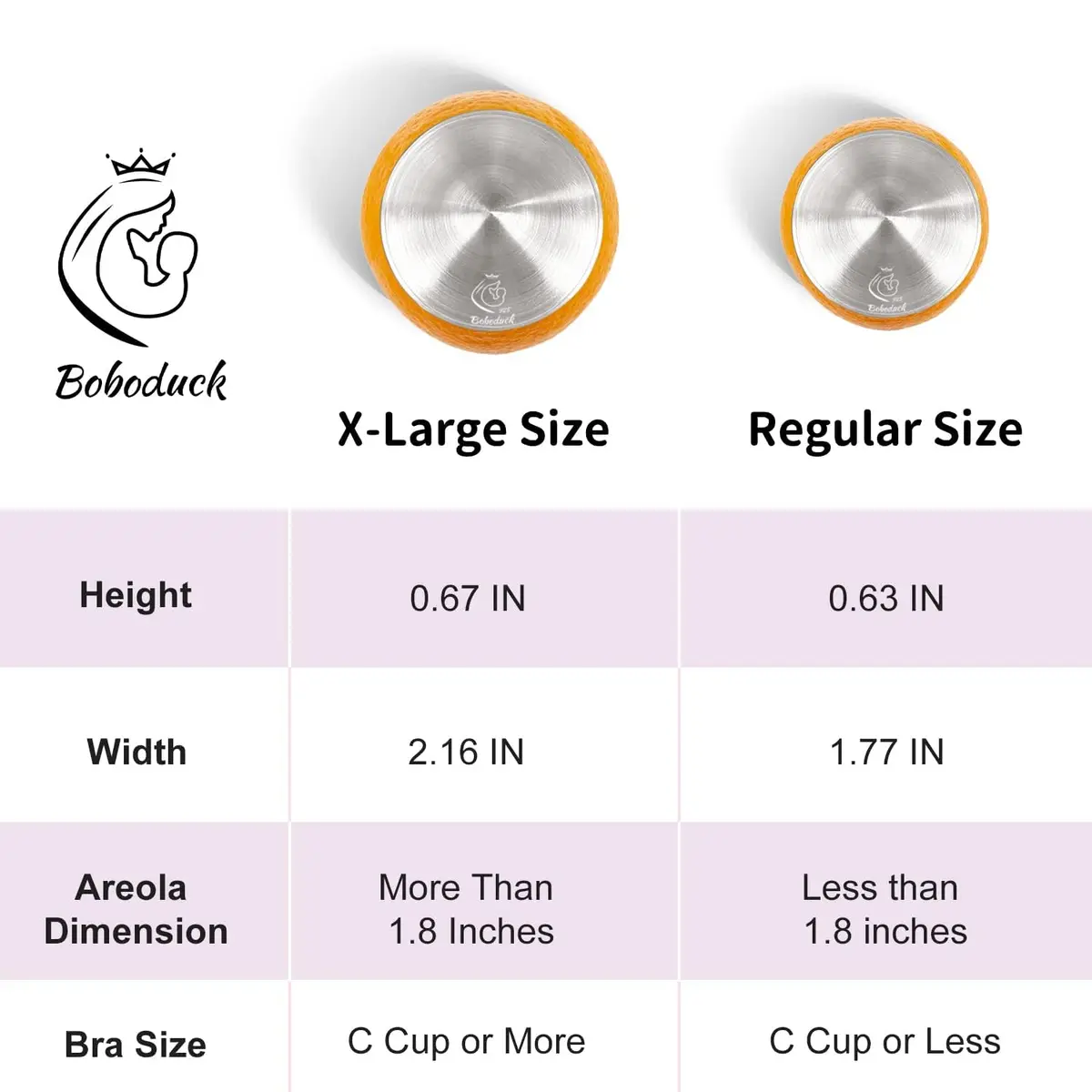 Boboduck Silver Nursing Cups X-L Size | Authentic Protection for Breastfeeding Mothers - view 6
