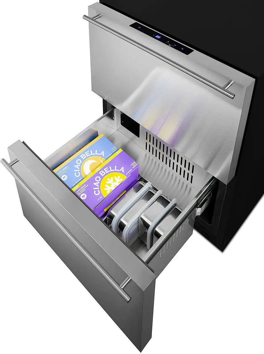 Summit ADFD243 24" Built-In 2-Drawer Freezer | ADA Compliant, 3.7 cu.ft. Capacity, Indoor/Outdoor Rated - view 5