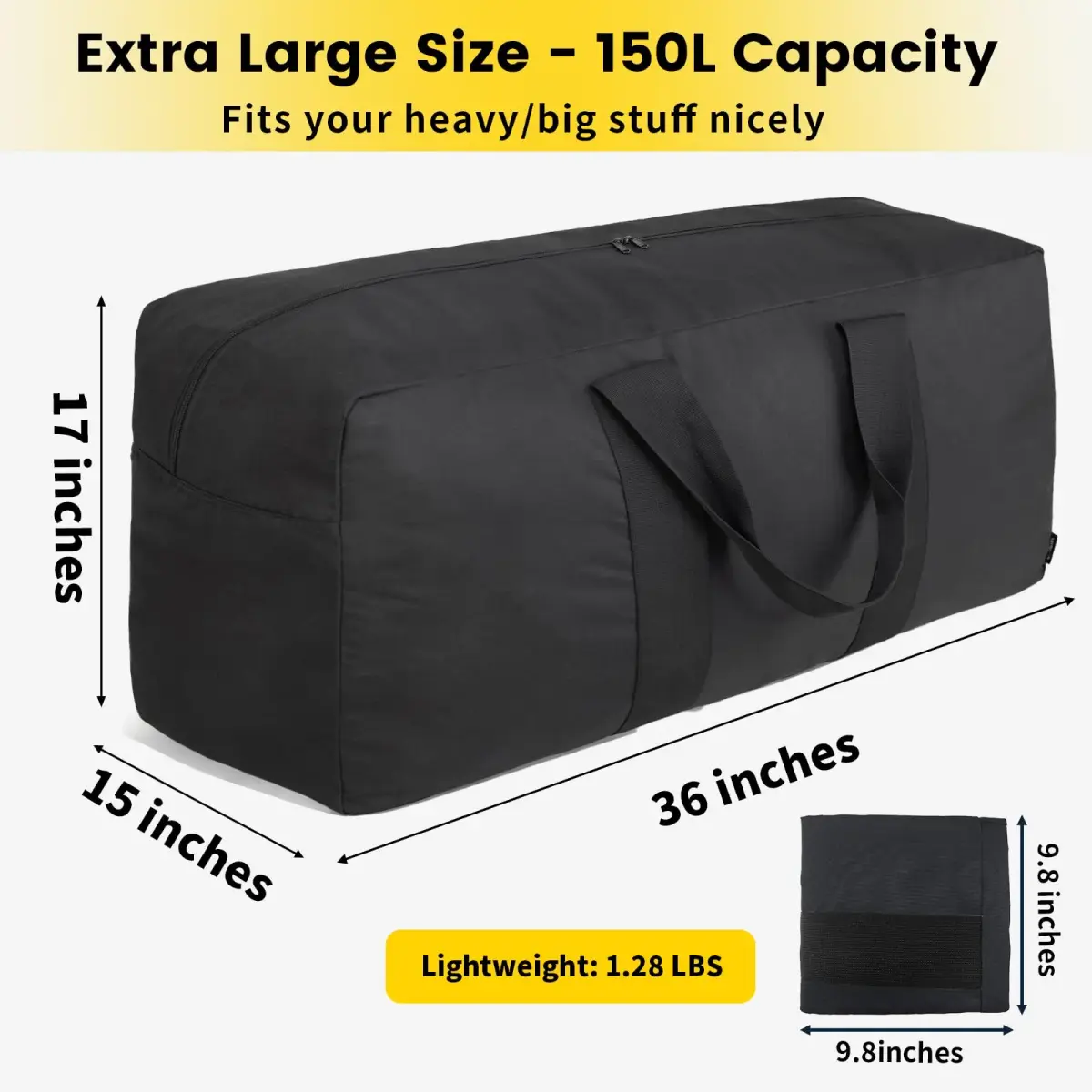 Vorspack Extra Large Duffle Bag 150L (91.4cm x 43.2cm x 38.1cm) | Heavy-Duty Travel Gear Bag - view 2