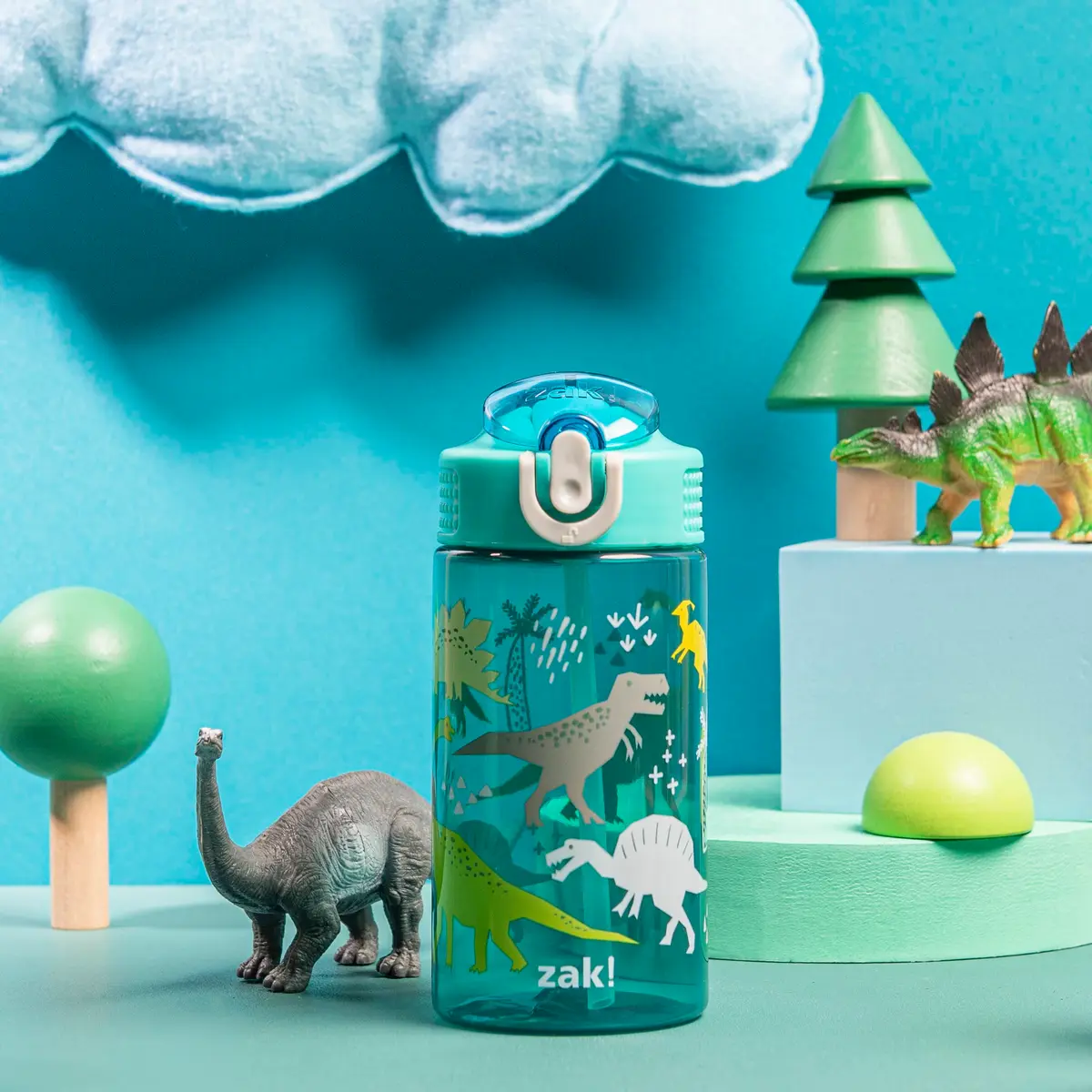 Zak Designs Dinosaur 16oz Leak-Proof Kids Water Bottle, Plastic | BPA-Free, Durable & Fun - view 3