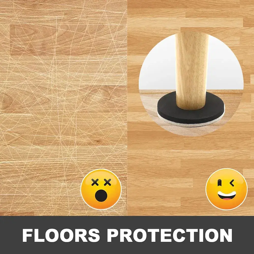 COVERCORNER Felt Furniture Sliders for Hardwood Floors 16 PCS, 3 1/2" (8.89 cm) | Move Heavy Furniture Easily - view 5