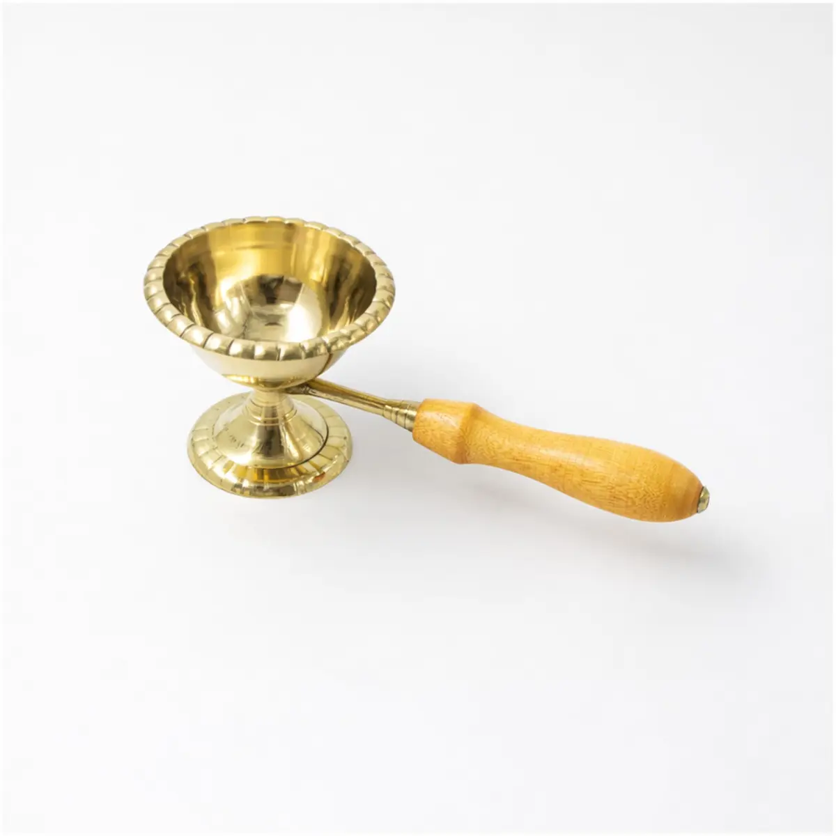 Spillbox Brass Kapoor | Karpoor Diya Deepam Burner for Dhoop Puja | 14.1 cm | Golden - view 3