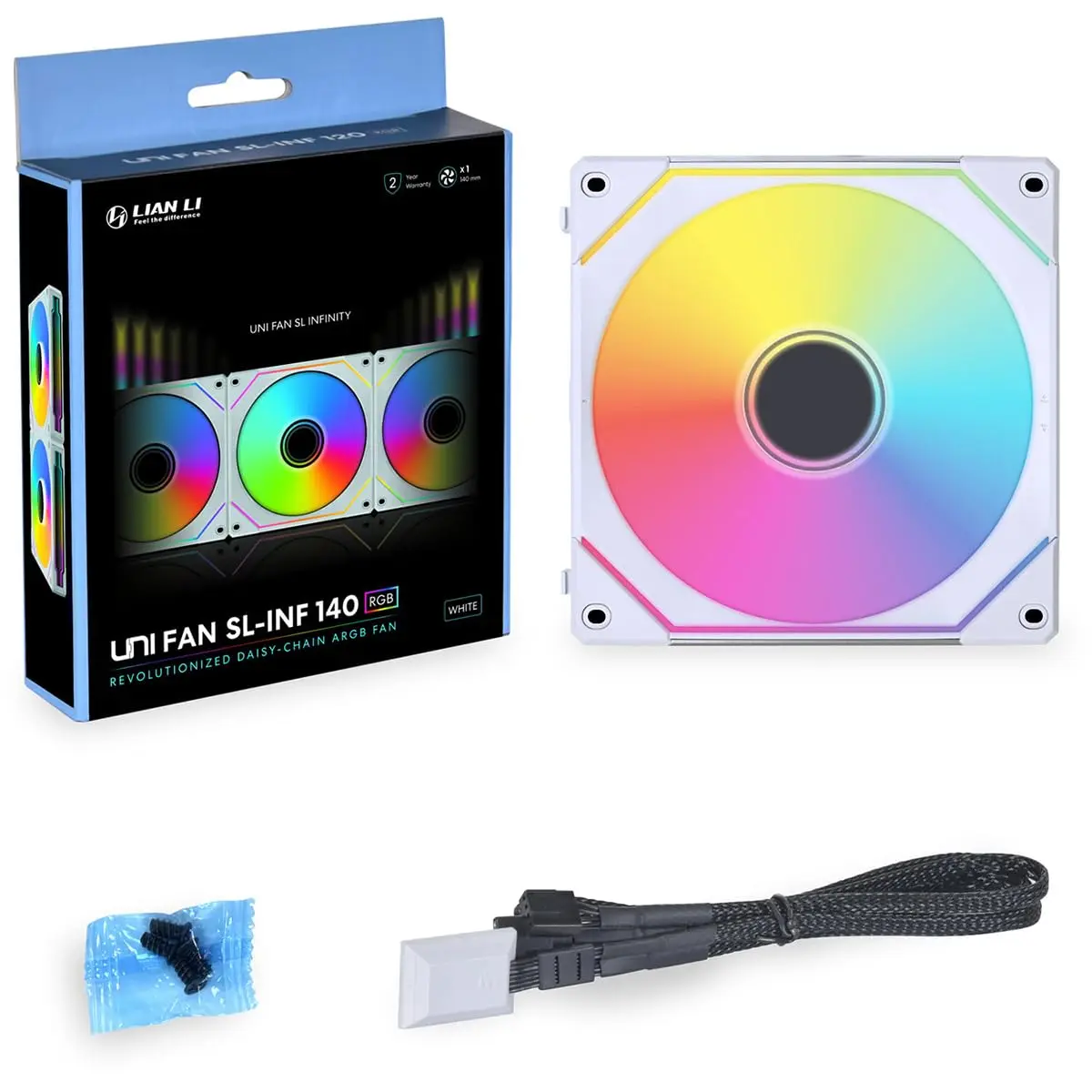 Lian Li SL-Infinity Fluid Dynamic Bearing 140mm Case Fan - White | Quiet Airflow with Copper Bearings - view 6