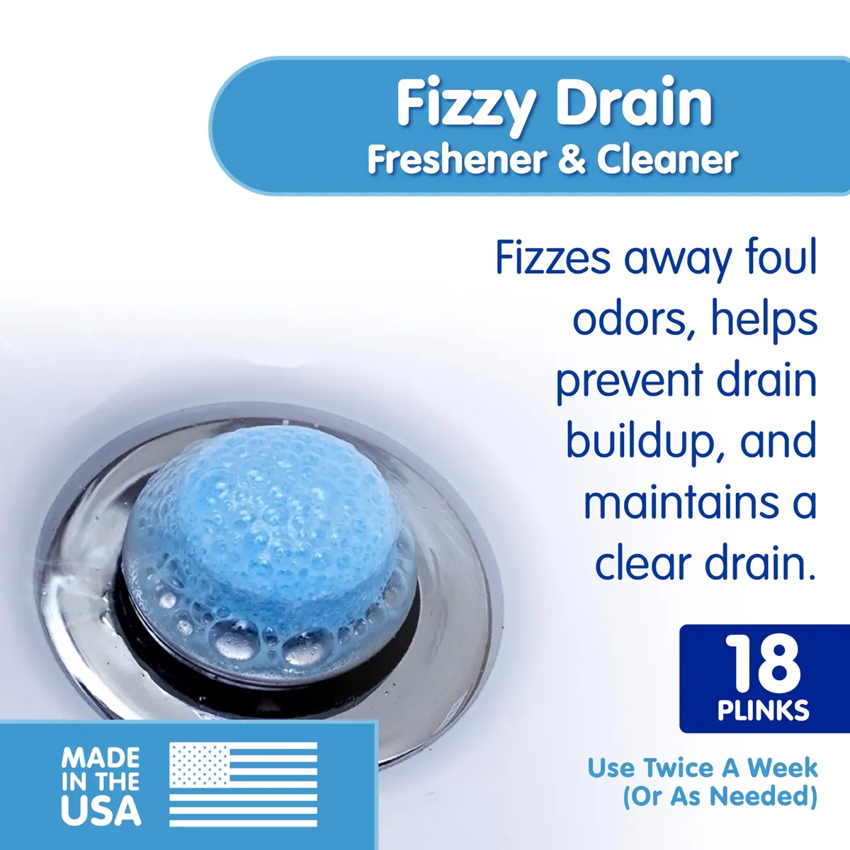Plink Fizzy Drain Cleaner & Deodorizer Tablets, Lemon Freshener, 18 Count | Fizzing & Freshening Drain Odors - view 2