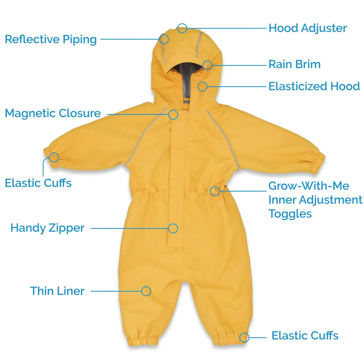 JAN & JUL Puddle-Dry Rain Play Suit Toddler 2T (10000mm Waterproof, 5000g Breathable) | Lightweight Coverall for Indian Monsoons - view 3