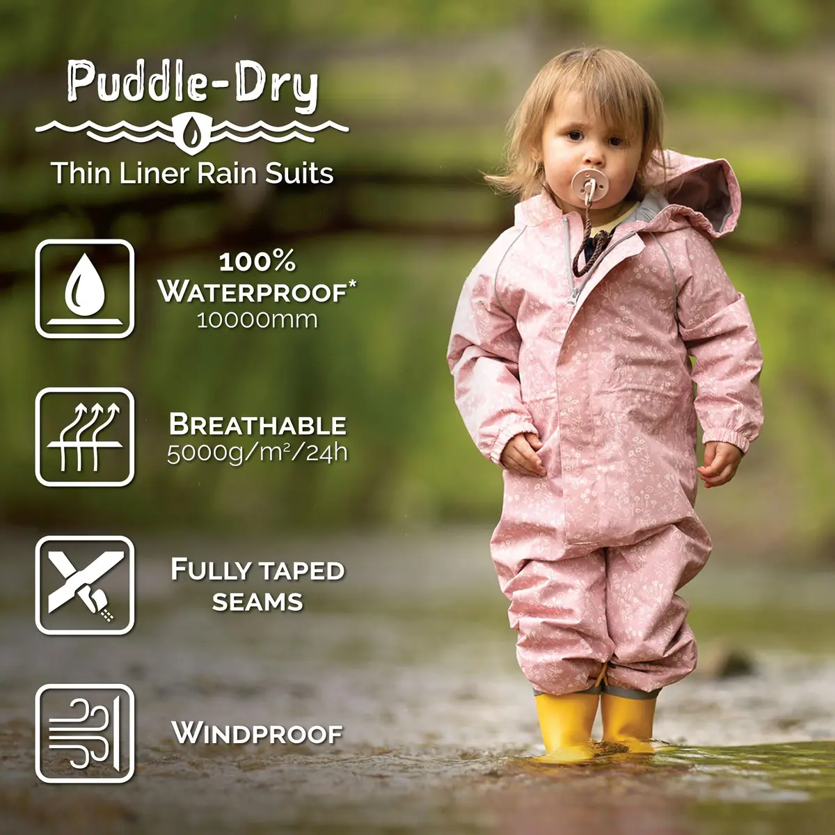 JAN & JUL Puddle-Dry Rain Play Suit Toddler 2T (10000mm Waterproof, 5000g Breathable) | Lightweight Coverall for Indian Monsoons - view 4