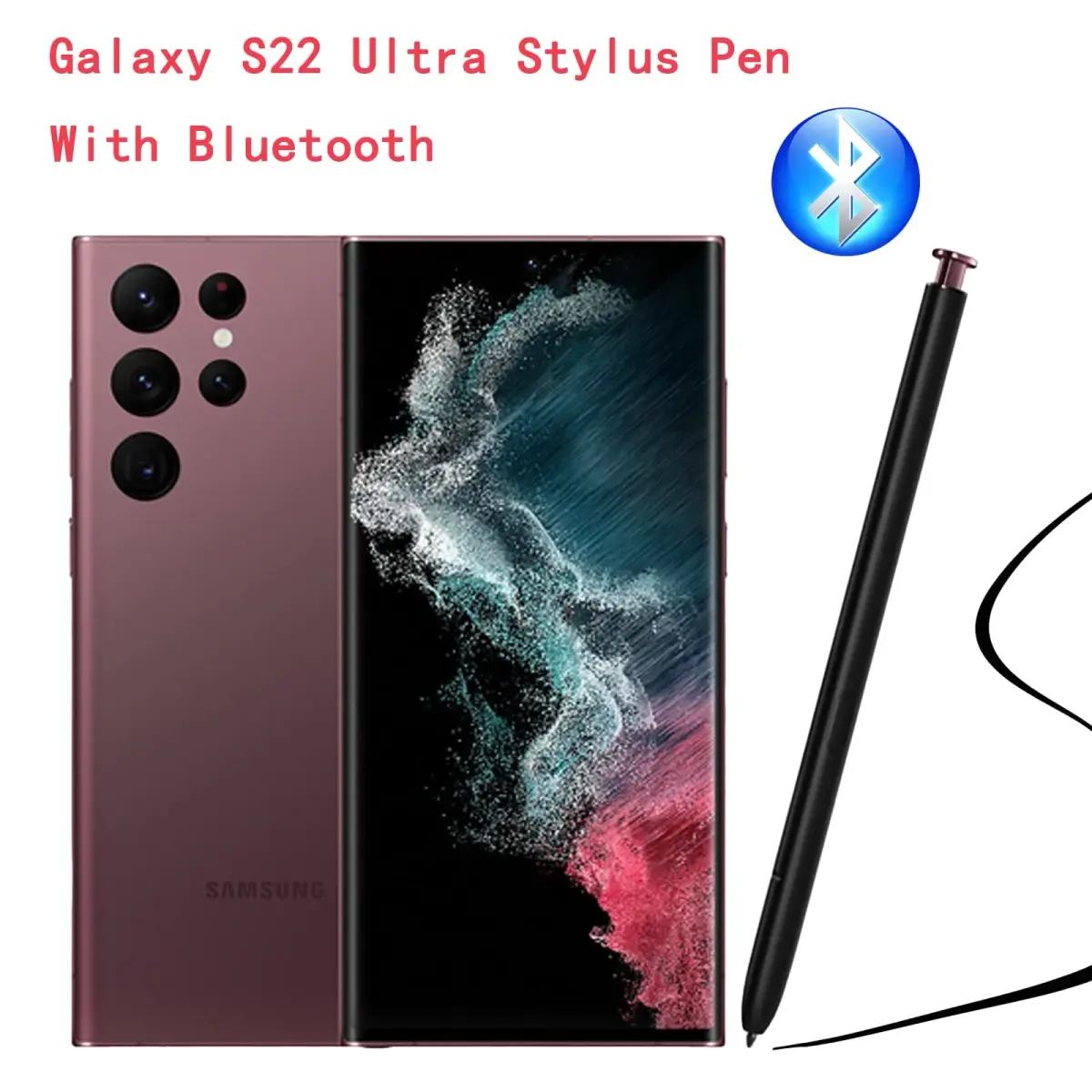 Alovexiong Replacement S Pen for Samsung Galaxy S22 Ultra 5G Stylus with Bluetooth | Burgundy, 2cm (0.8in) - view 4