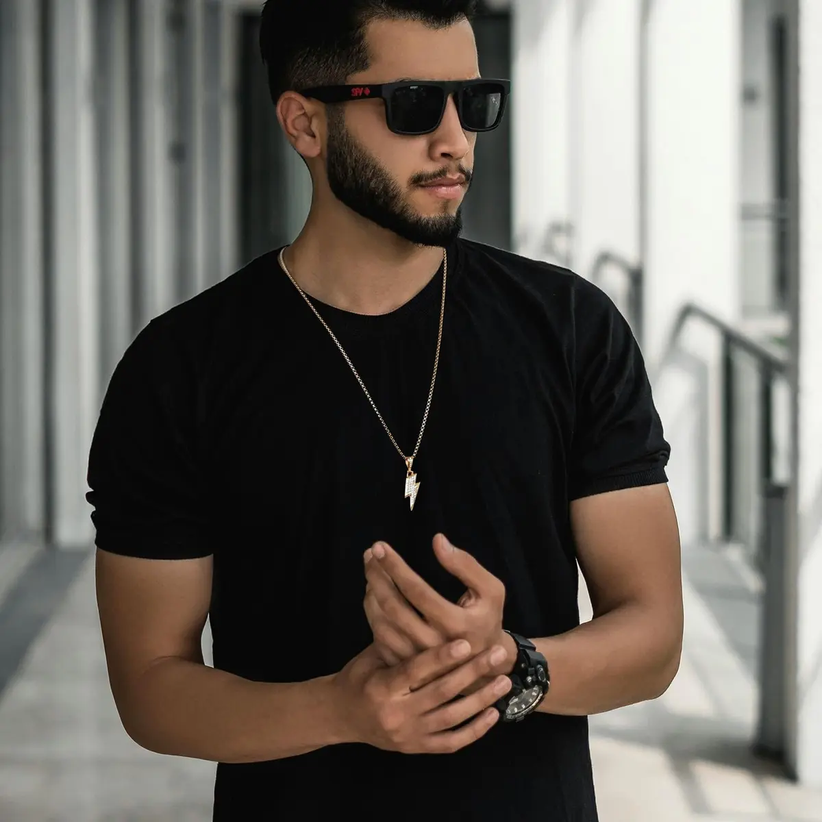 AsAlways Lightning Bolt Necklace for Men, 22"+2" Rolo Chain | Strength & Power Accessory - view 2