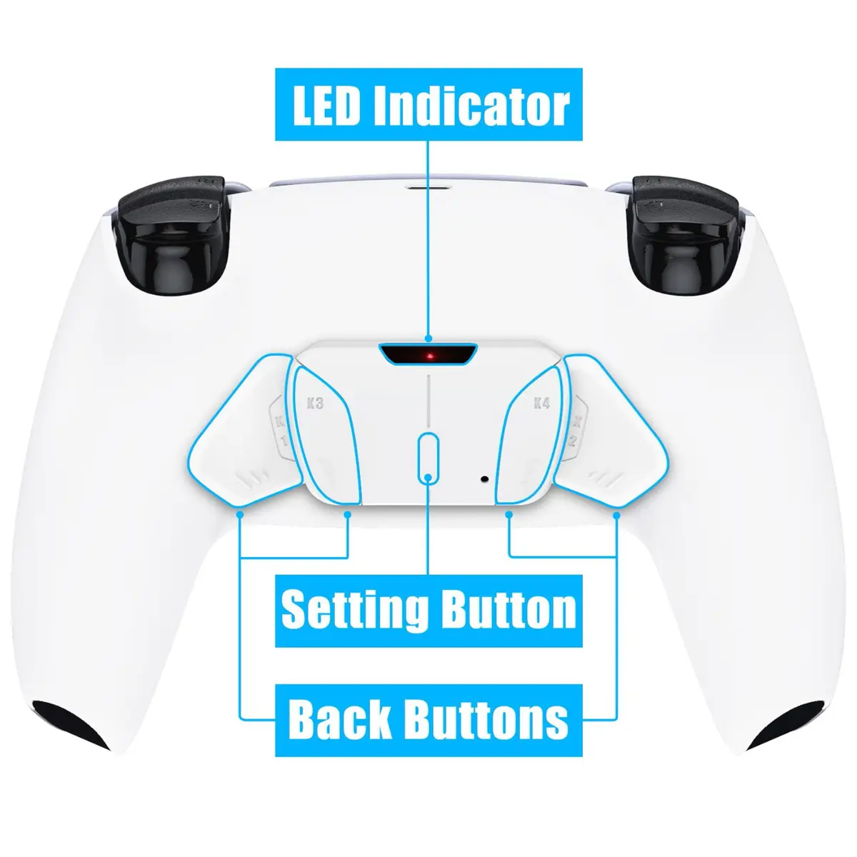 eXtremeRate Back Paddles Programable RISE4 V4 Remap Kit for PS5 Controller BDM-030 040 050 060 | 4 Back Buttons for e-Sport - view 6