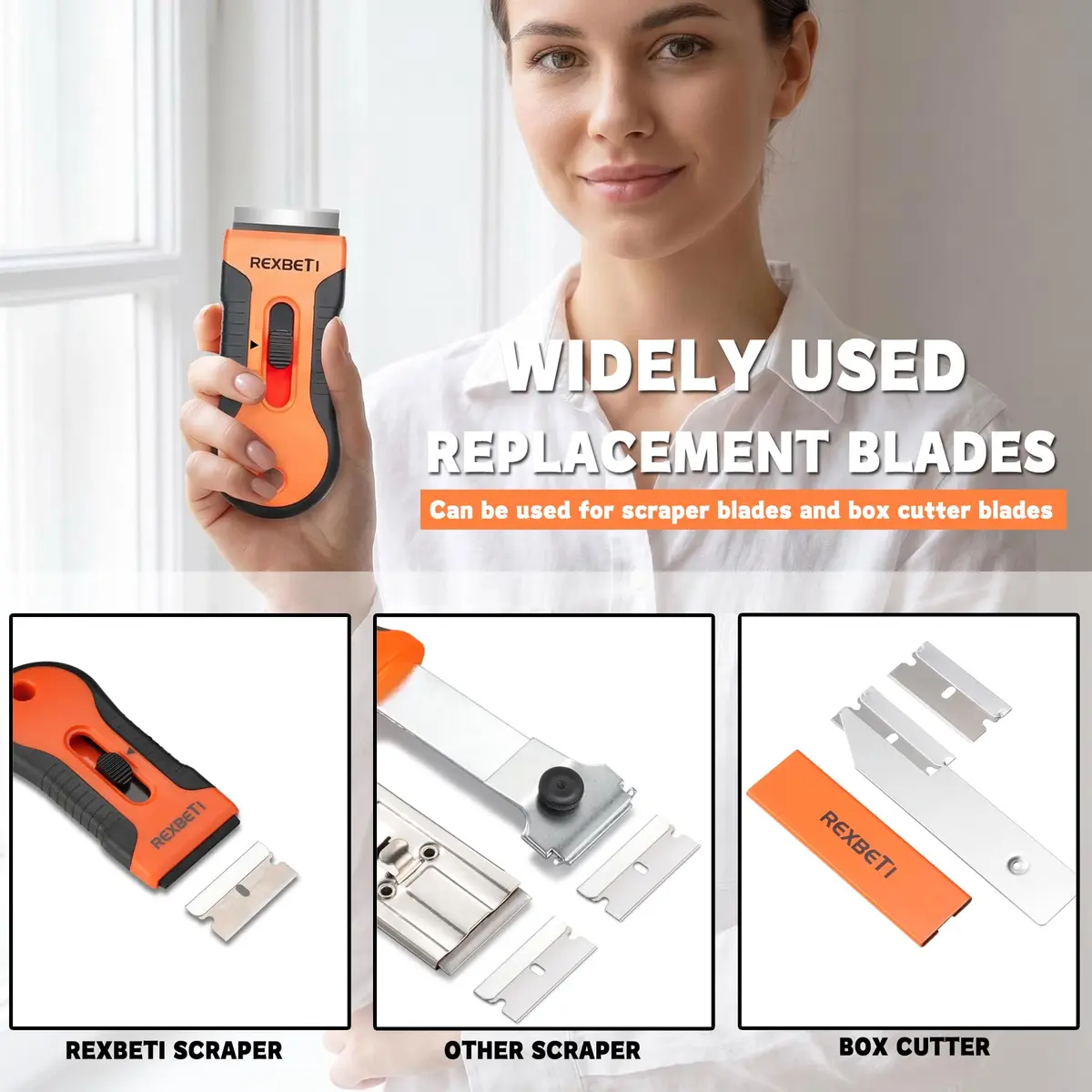 REXBETI 1400-Pack Single Edge Razor Blades | Heavy-Duty Steel for Industrial & Household Use - view 4