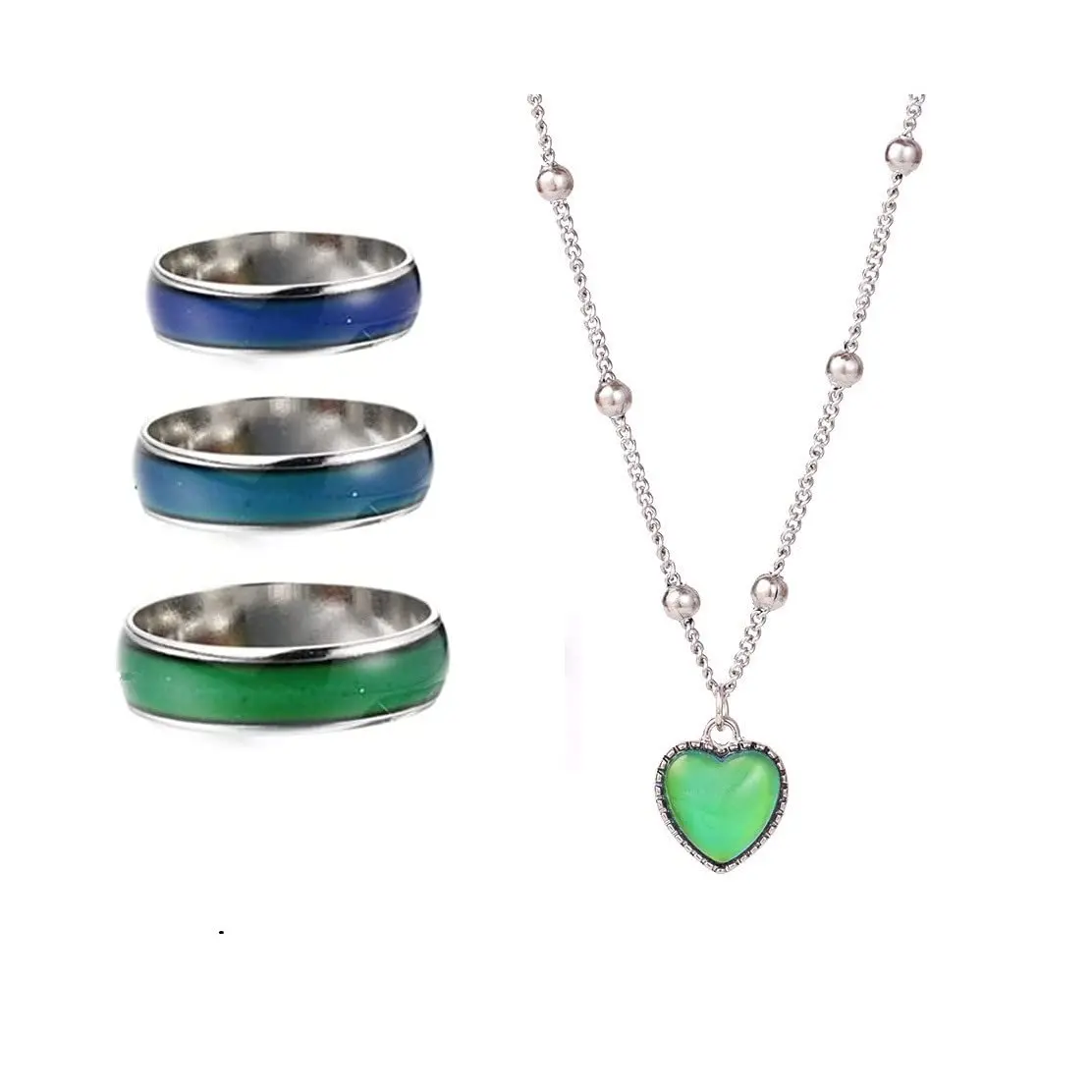 Yocoyee Color Change Love Heart Pendant Necklace 1.4cm x 1.4cm | Temperature-Sensitive Heart Jewelry for Women - main product image