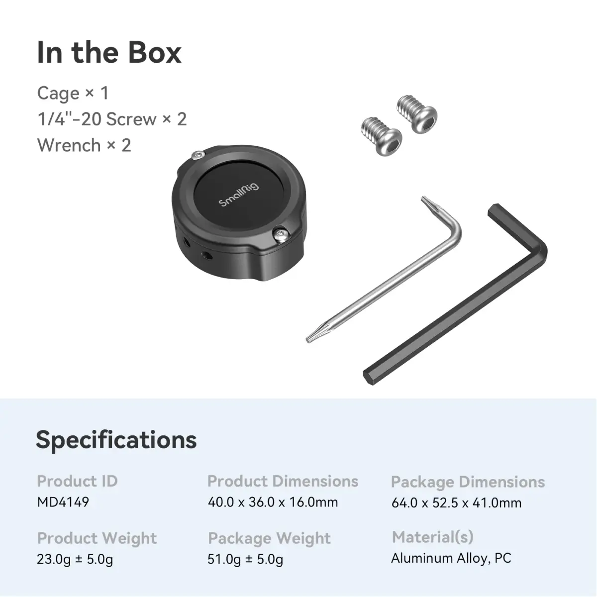 SMALLRIG Cage for AirTag MD4149 with Dual 1/4"-20 Screw | Secure Camera Tracking Mount - view 6