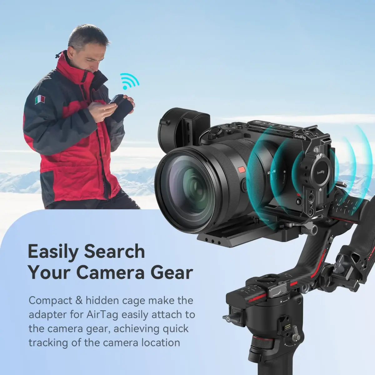 SMALLRIG Cage for AirTag MD4149 with Dual 1/4"-20 Screw | Secure Camera Tracking Mount - view 3