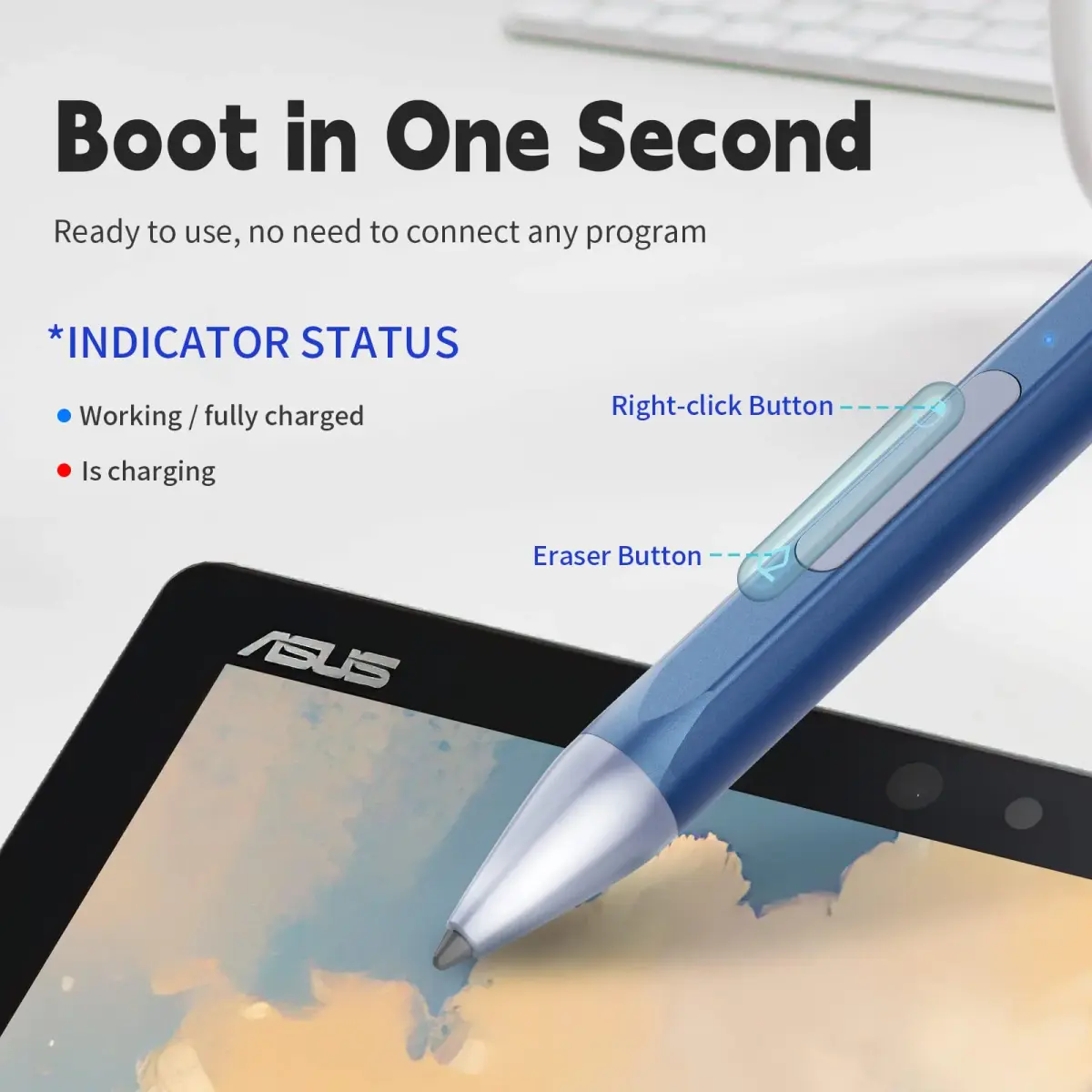 SSS·GRGB Blue MPP 2.0 Stylus Pen with Tilt Sensitivity & 4096 Pressure Sensitivity | Compatible with select ASUS Laptops - view 5