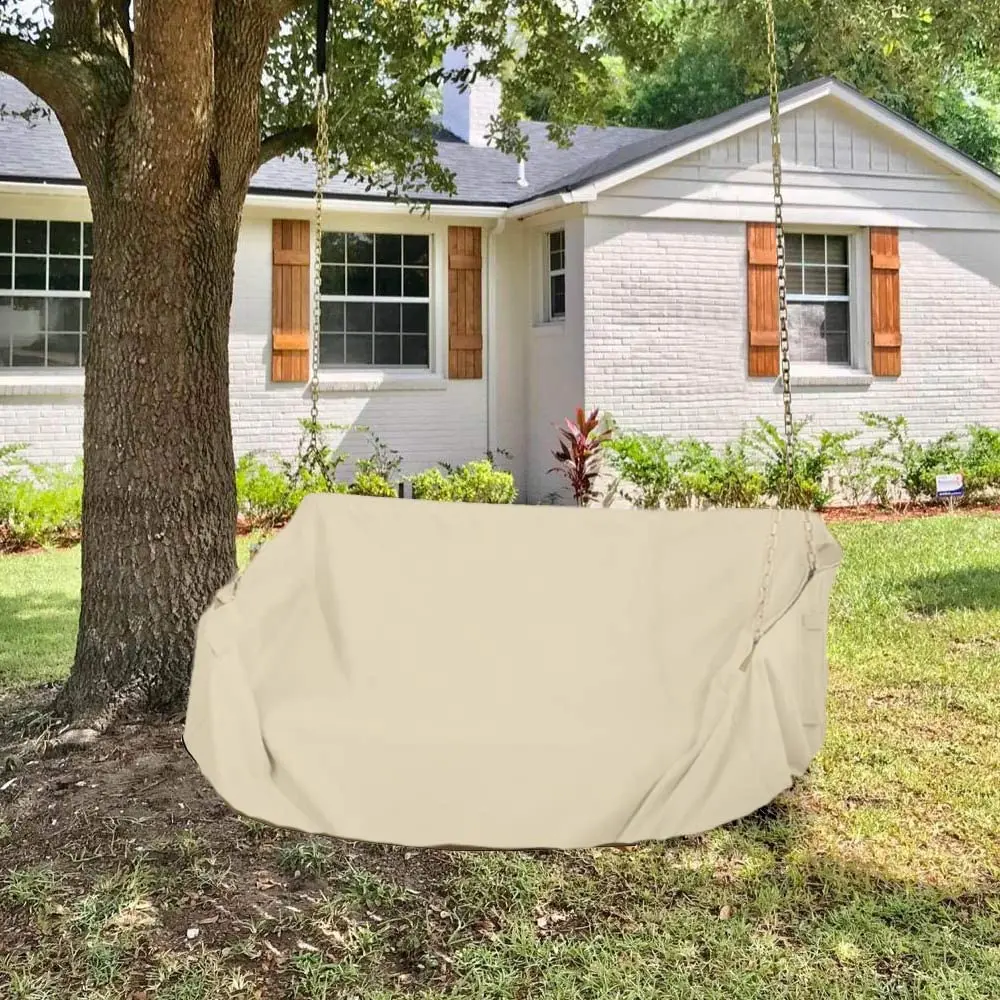 YHINGG 63" x 28" x (32-24)" Beige 600D Oxford Swing Cover | All-Weather Outdoor Furniture Protection - view 5