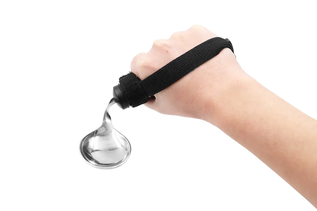 KMINA Adaptive Spoon with Velcro Strap, Bendable & Swivel, For Arthritic Hands | Supports Independence - main product image