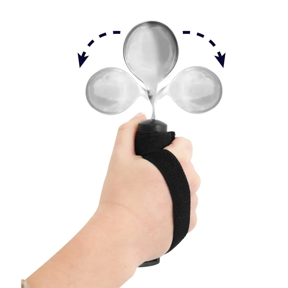 KMINA Adaptive Spoon with Velcro Strap, Bendable & Swivel, For Arthritic Hands | Supports Independence - view 3