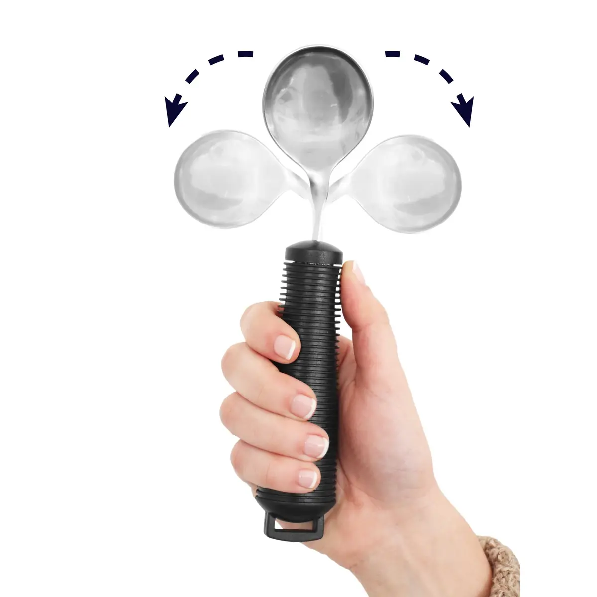 KMINA Adaptive Spoon for Arthritic Hands & Parkinsons | Bendable, Swivel, Non-Slip Handle - view 3