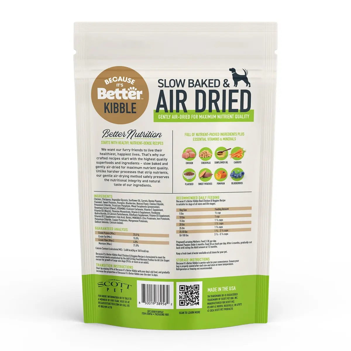 Because It's Better Air-Dried Dog Food, Chicken & Veggies, 1 lb | Slow-baked, grain-free nutrition for all dogs - view 7