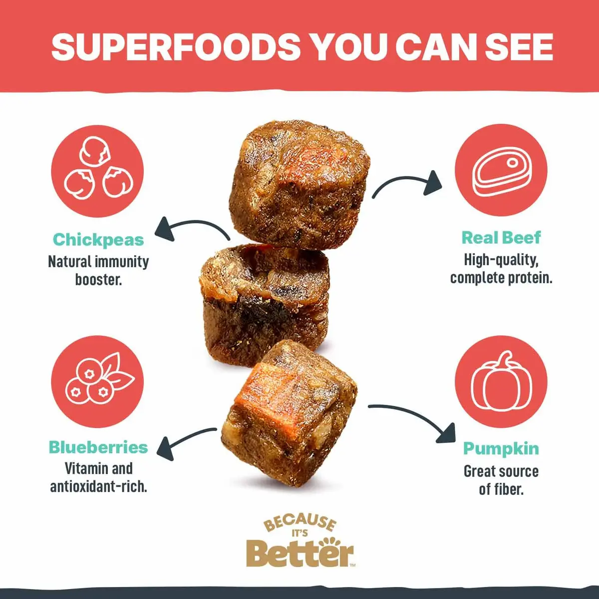 Because it's Better Semi Moist Prime Beef Dog Food 16 oz | Slow Baked & Air Dried for Natural Nutrition - view 4