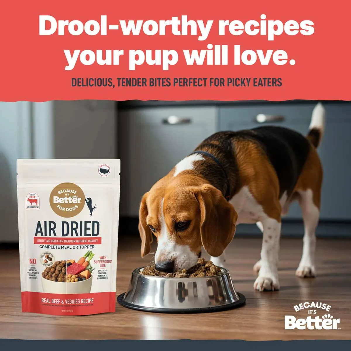 Because it's Better Semi Moist Prime Beef Dog Food 16 oz | Slow Baked & Air Dried for Natural Nutrition - view 5