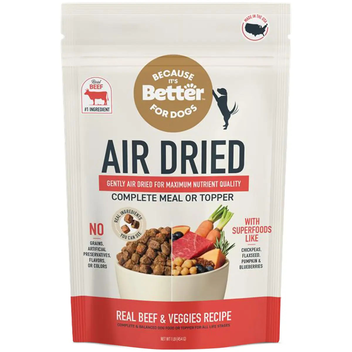 Because it's Better Semi Moist Prime Beef Dog Food 16 oz | Slow Baked & Air Dried for Natural Nutrition - main product image
