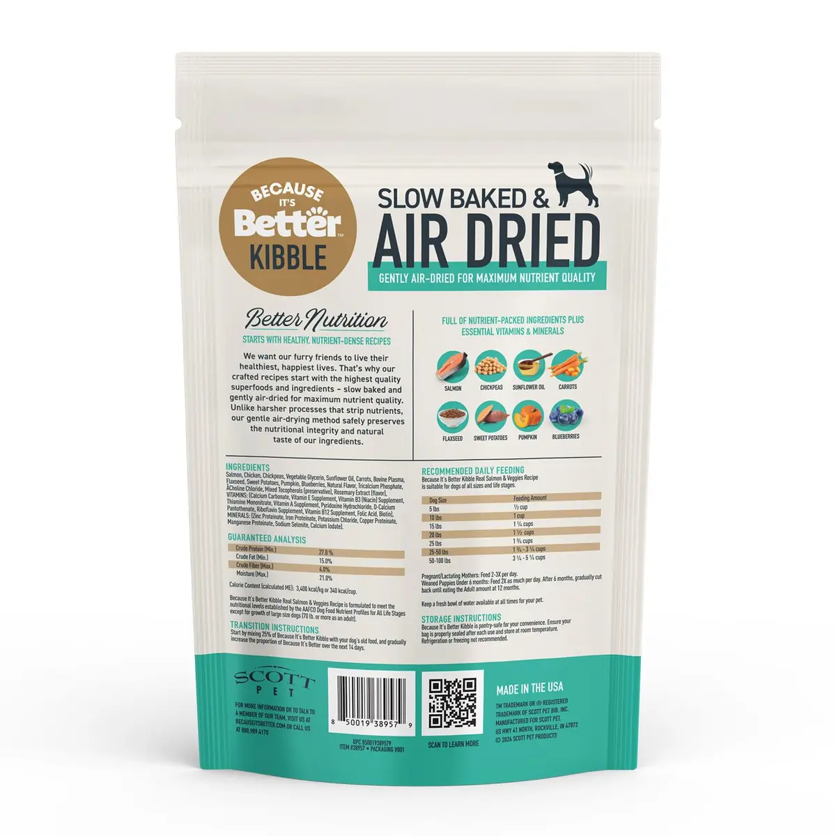 Because It's Better Air-Dried Dog Food, Salmon & Veggies, 1 lb | Supports Healthy Skin & Coat - view 7
