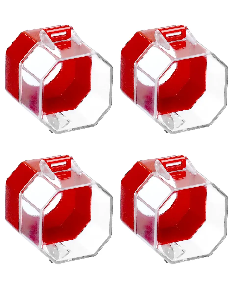 QWORK Emergency Stop Button Cover, 4 Pack Plastic Switch Protector, Impact Dust UV Resistant | Add Safety - view 6