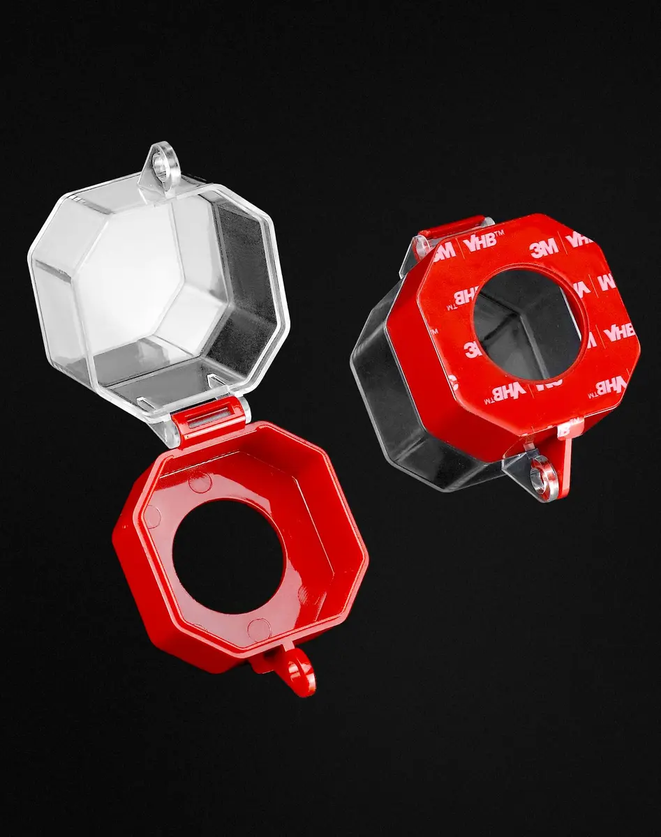 QWORK Emergency Stop Button Cover, 4 Pack Plastic Switch Protector, Impact Dust UV Resistant | Add Safety - view 4