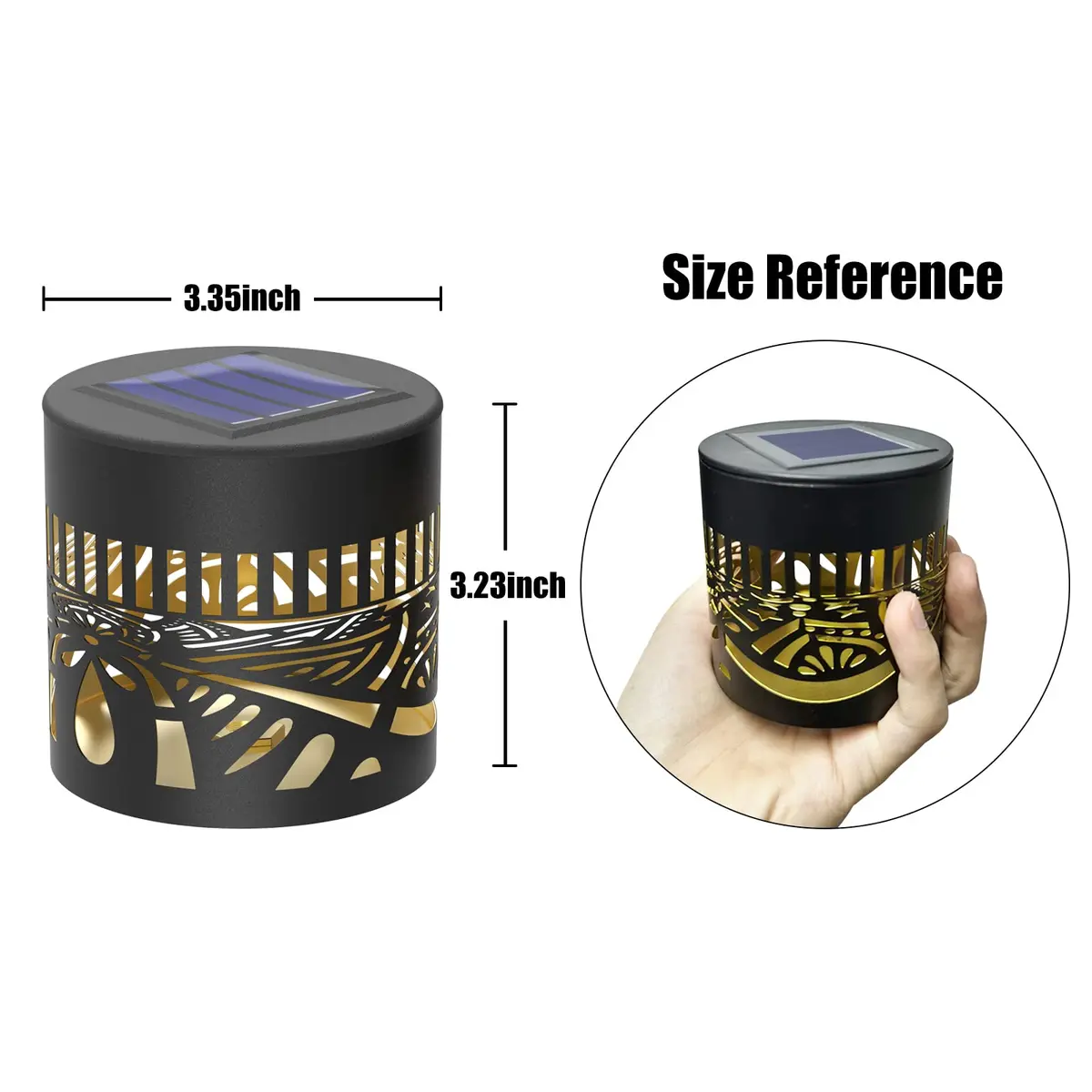 gardencave Lotus Solar Fence Lights 4 Pack Metal Waterproof Outdoor Decor | Decorative Lotus Pattern Lights for Garden Post Patio Backyard Yard - view 5