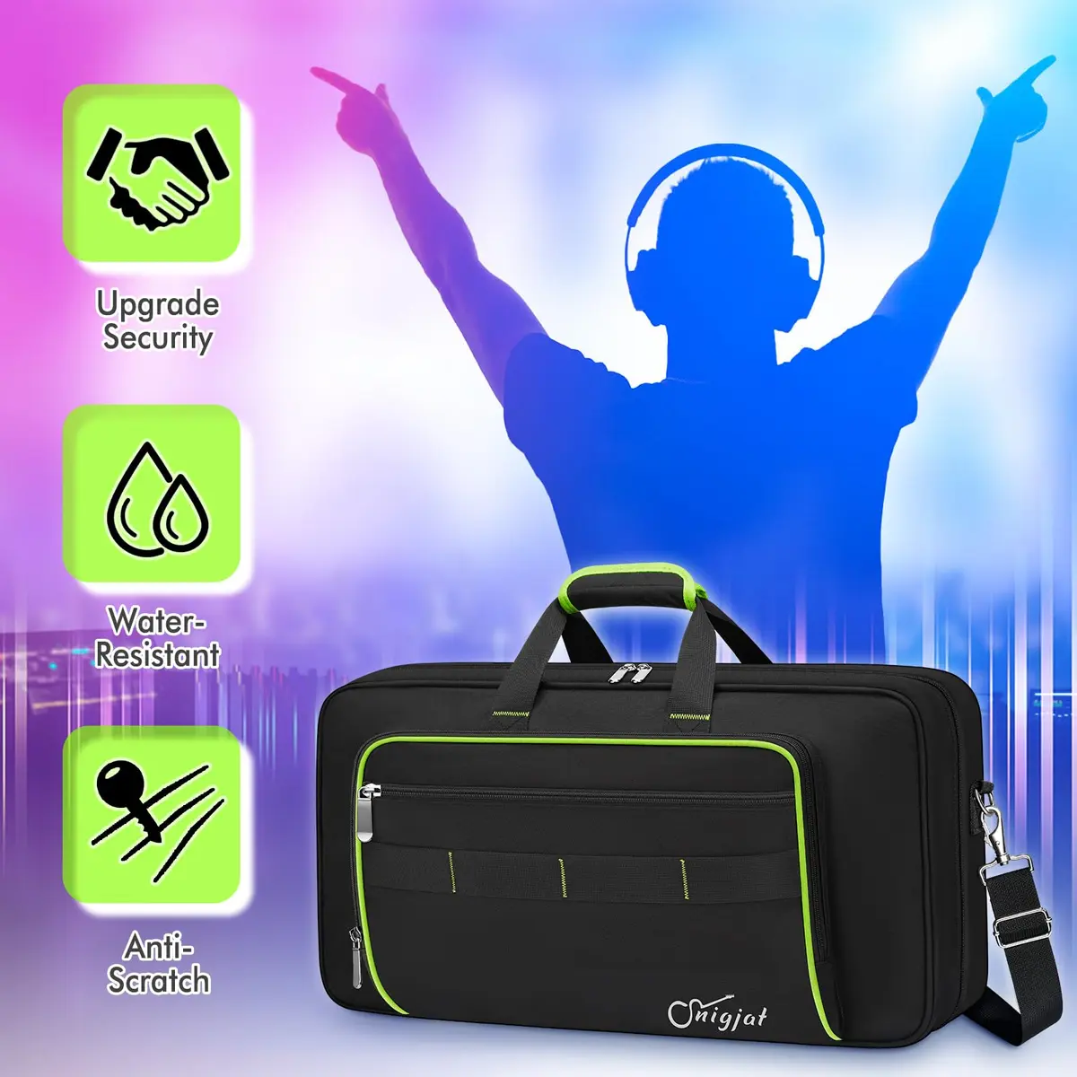 SNIGJAT DJ Controller Case for DDJ FLX4/400/REV1 with Laptop Compartment, 53.98cm x 30cm x 6.35cm (21.5"x11.8"x2.5") - view 5