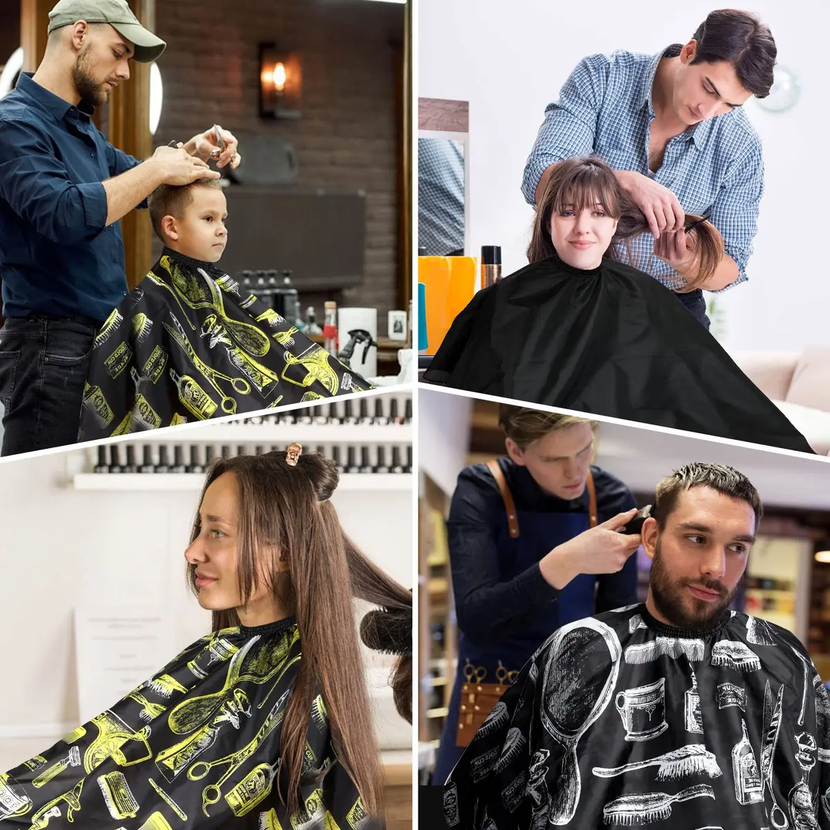 FEBSNOW 3Pcs Professional Barber Salon Hair Cutting Cape for Adults 140cm x 117cm | Water-Repellent Polyester - view 7