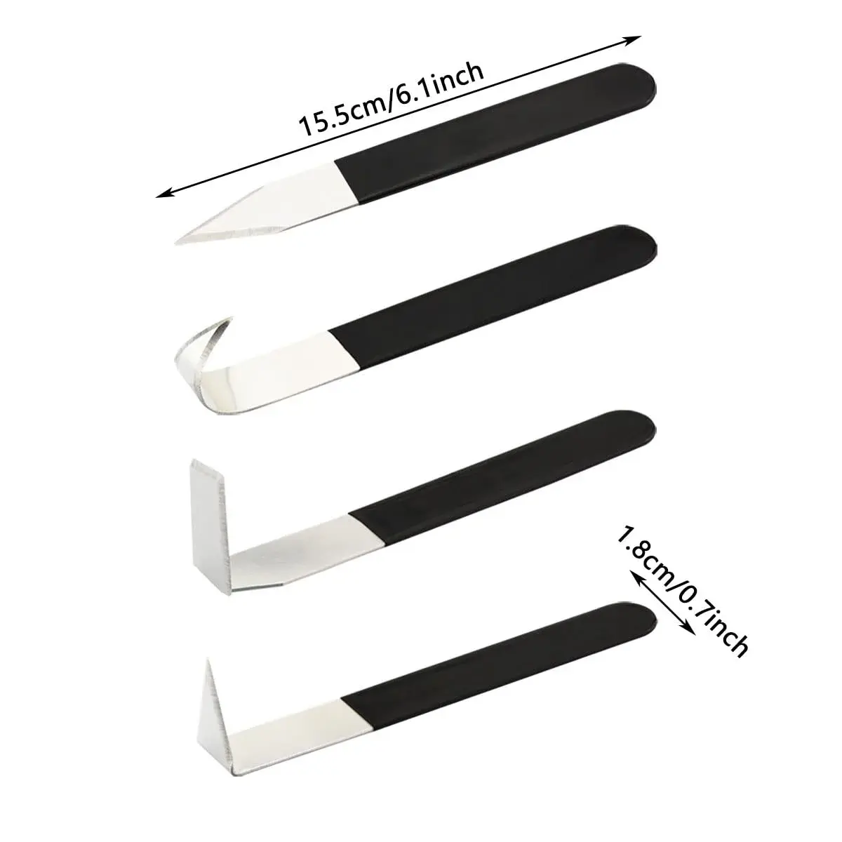 Kukiwhy 4Pcs Pottery Clay Sculpture Carving Tools Set with Rubber Sleeve Handles | Stainless Steel Trimming Knives for Hand-Made Clay Art Craft Modelling - view 2