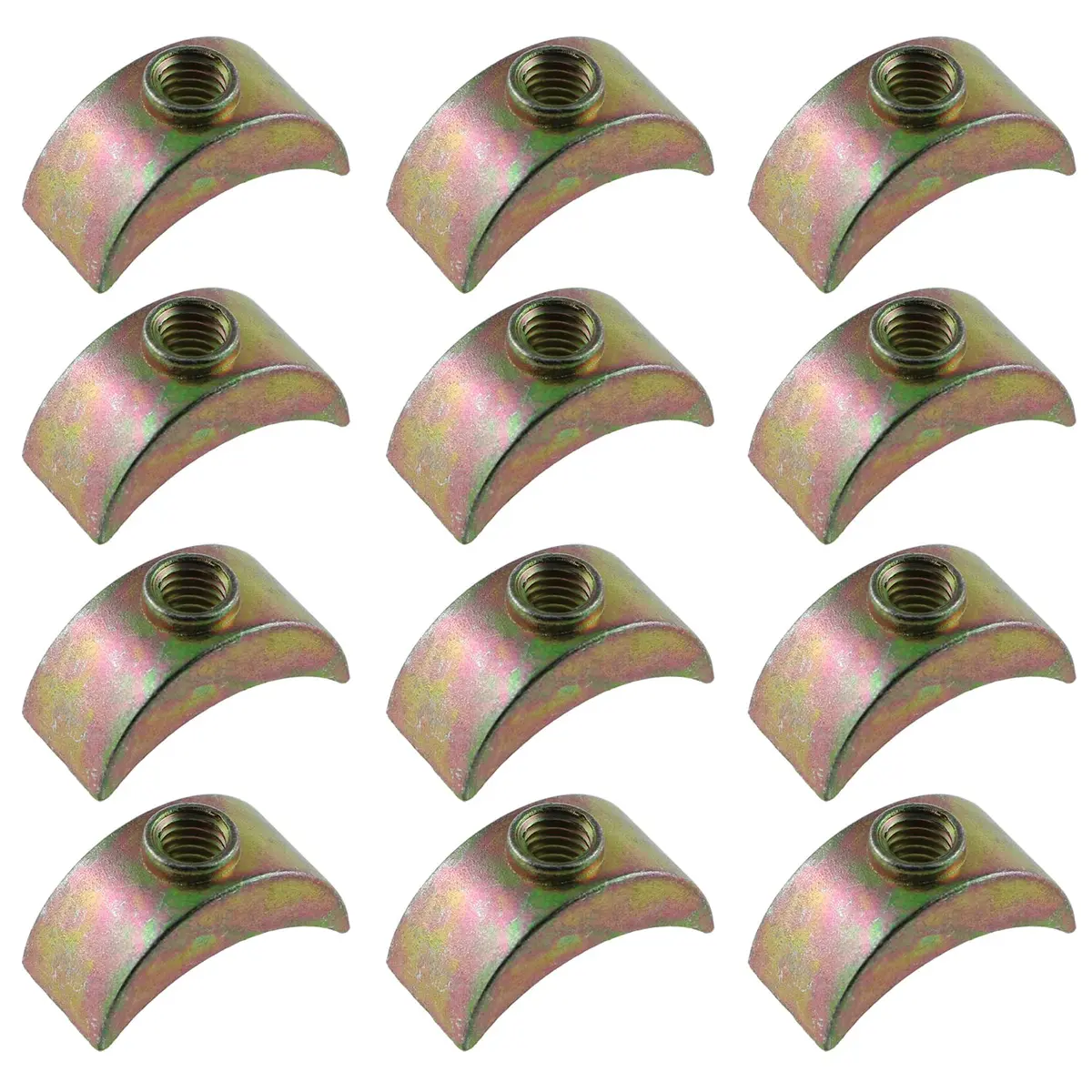 LUORNG M6 Half Moon Nut Washers 24mm (0.94in) Bronze Zinc Alloy, Pack of 12 | Furniture Hardware Connectors - main product image