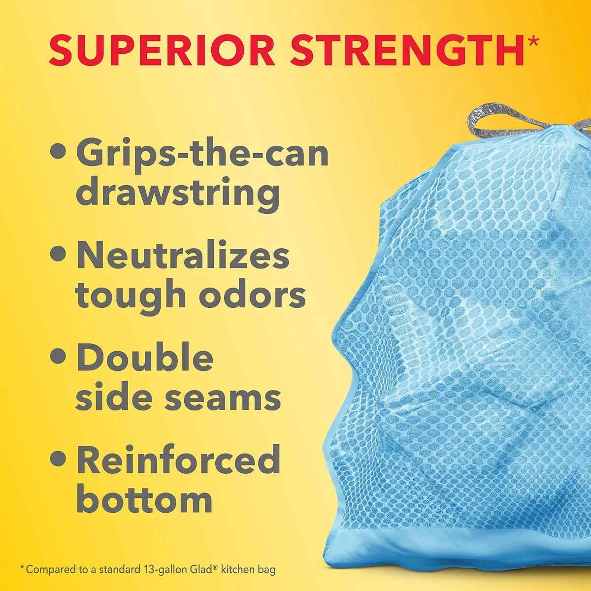 Glad Tall Kitchen Trash Bags 13 Gallon, MaxStrength Beachside Breeze Drawstring, 34 Count | Strong & Scented for Indian Homes - view 6