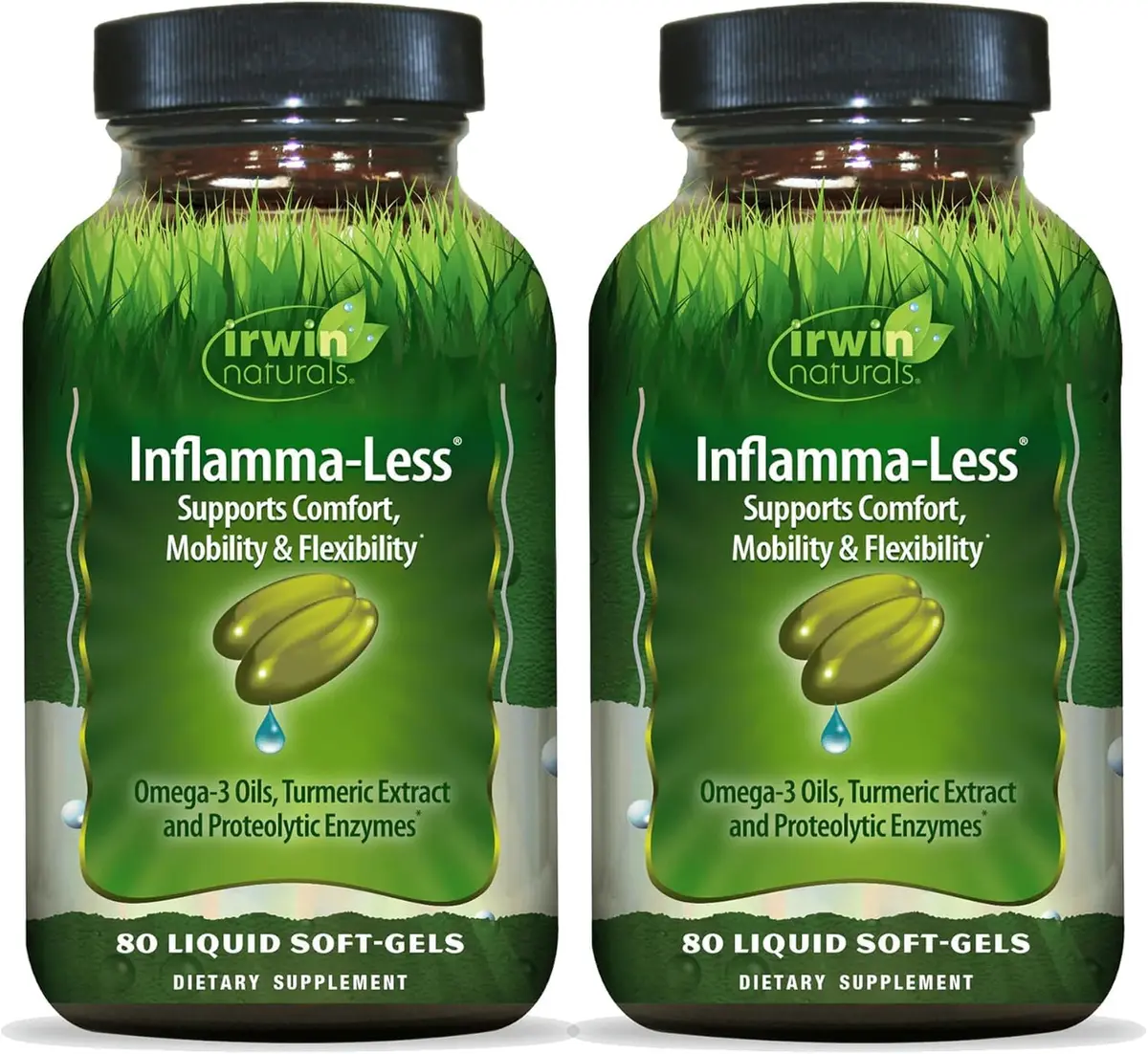 Irwin Naturals Inflamma-Less | Joint Support Liquid Softgels for Men & Women (2 Pack) - main product image