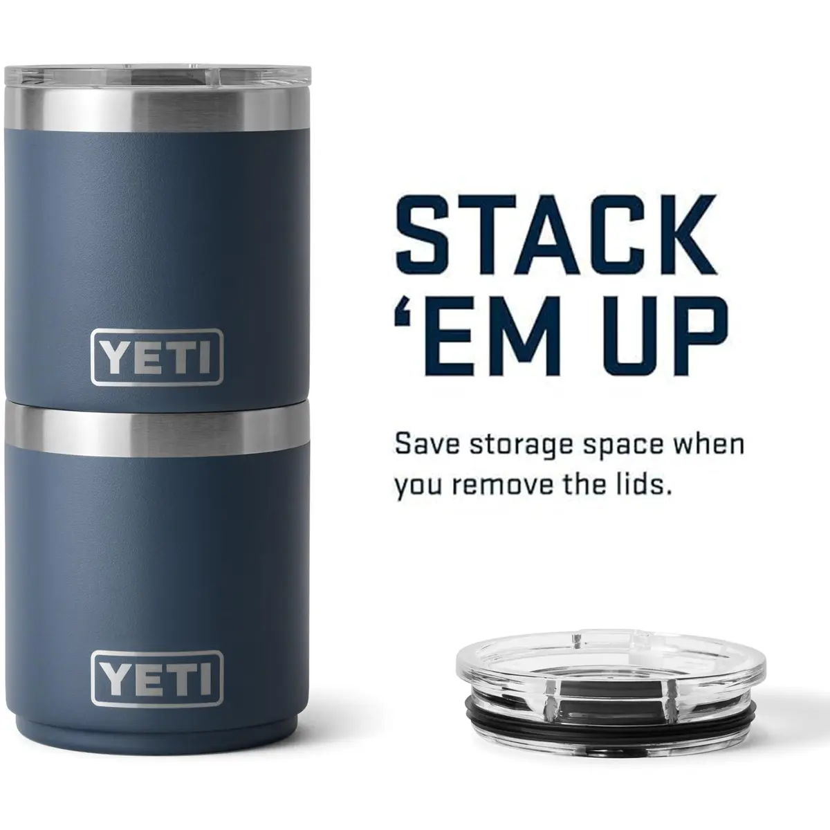 YETI Rambler 10 oz Stackable Lowball 2.0 | Vacuum Insulated Stainless Steel Navy - view 8