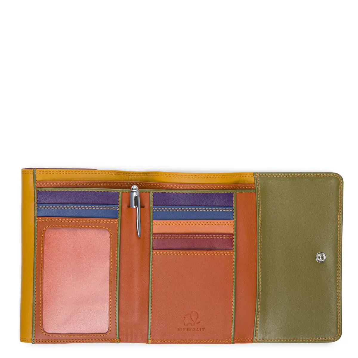 mywalit Double-Flap Wallet Leather Purse | 6 Credit Card Slots | ID Window, Coin Pockets & Pen | Lucca | Classy & Compact Accessory for Men & Women | Perfect for Everyday Use - view 2