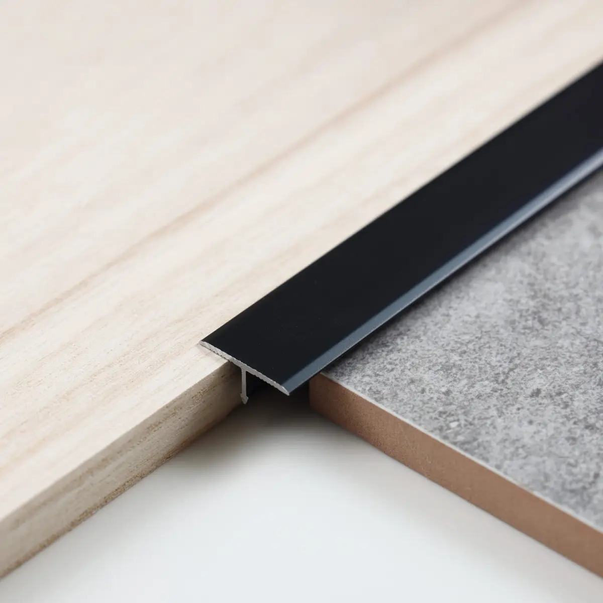 Trimold Aluminum T Molding Floor Transition Strip 2.9Ft Matte Black | Seamless Floor Gap Bridging - main product image