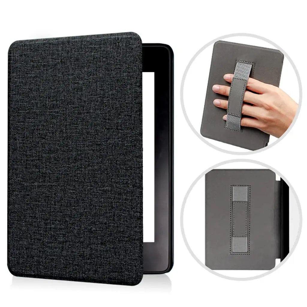 Zcooooool Fabric Cover for Kindle Paperwhite 10th Gen (2018) 6" | Smart Sleep Wake Hand Strap Black - view 7
