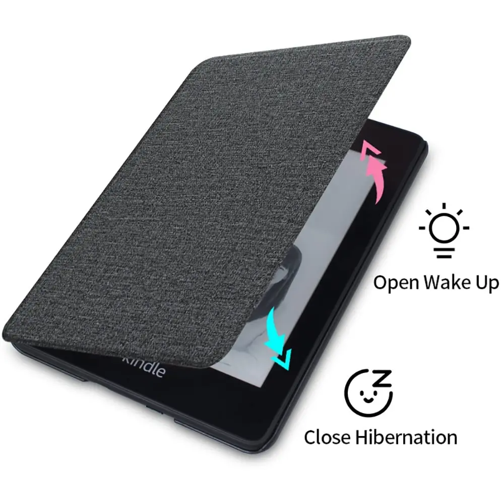 Zcooooool Fabric Cover for Kindle Paperwhite 10th Gen (2018) 6" | Smart Sleep Wake Hand Strap Black - view 8